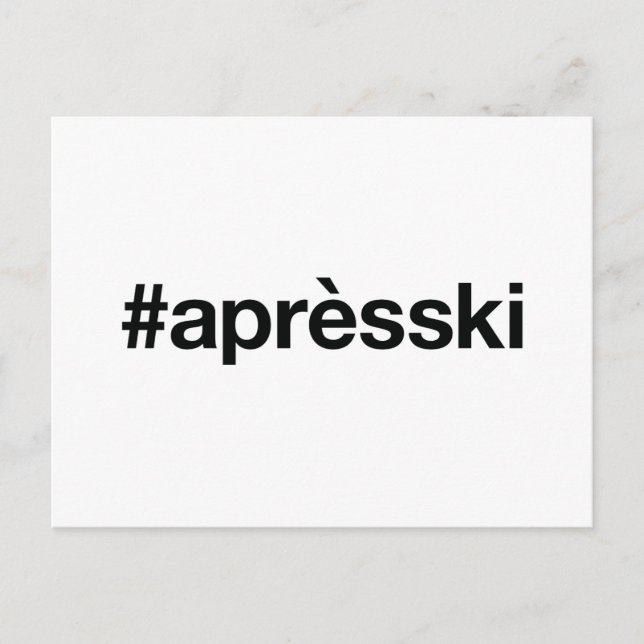 APRES SKI Hashtag Postkarte (Vorderseite)