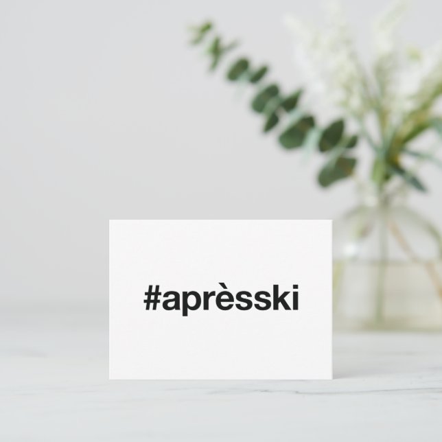 APRES SKI Hashtag Visitenkarte (Stehend Vorderseite)