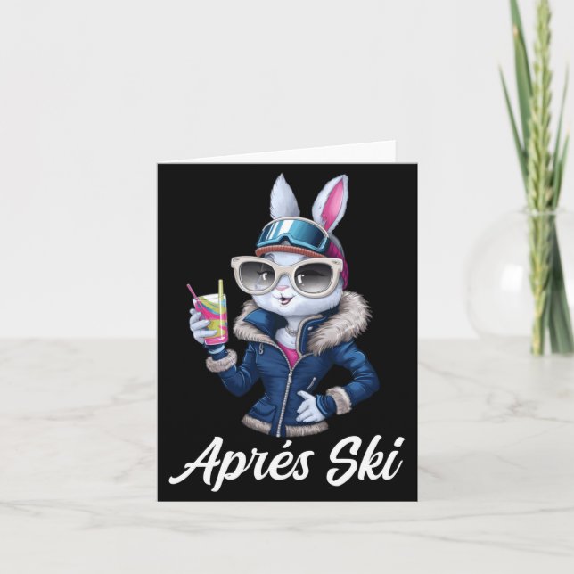 Apres Ski Hat Party Design Ski Bunny Skier Outfit  Karte (Vorderseite)