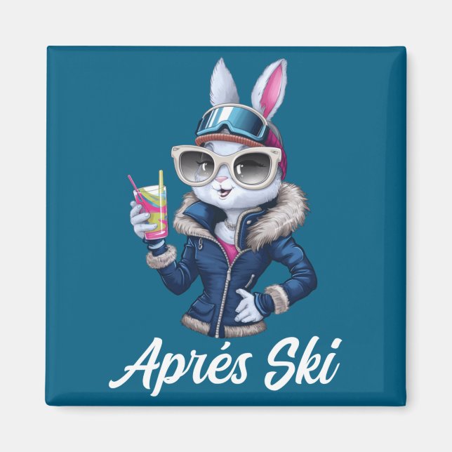 Apres Ski Hat Party Design Ski Bunny Skier Outfit  Magnet (Vorne)