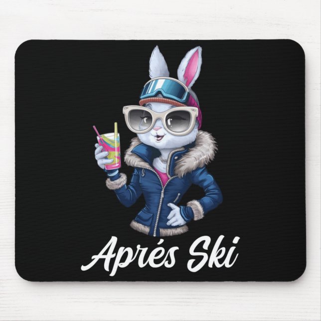 Apres Ski Hat Party Design Ski Bunny Skier Outfit  Mousepad (Vorne)