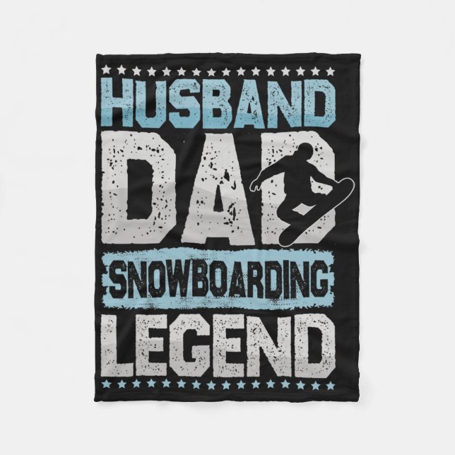 Aprés-ski Husband Vater Snowboarden Legend Snowboa Fleecedecke (Vorderseite)