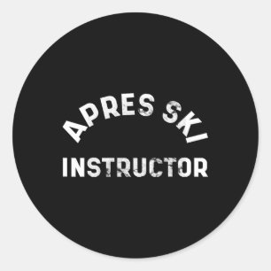 Apres Ski Instructor Betrunkenes Party Skifahren S Runder Aufkleber