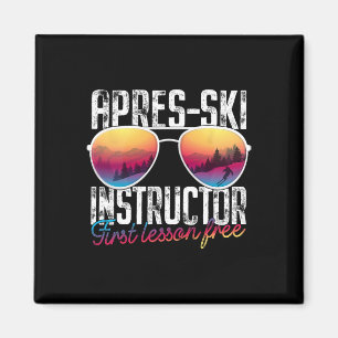 Apres Ski Instructor Erste Lektion Freier Skifahre Magnet