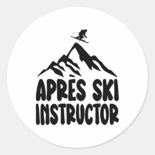 Apres Ski Instructor Shirt Frauen für Apres Ski Runder Aufkleber