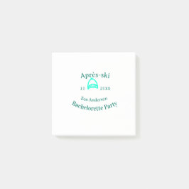 Après-Ski-Junggesellinnenabschied Türkis Hut Name  Post-it Klebezettel