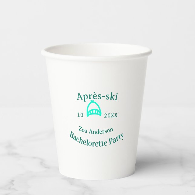 Après-Ski-Junggesellinnenparty Türkishut Name Datu Pappbecher (Vorderseite)