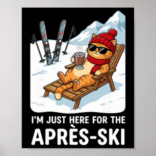 Après-Ski-Katze Skifahren Männer Frauen Kinder Lus Poster