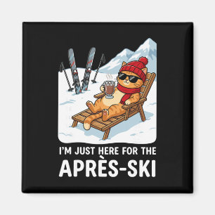 Après-Ski-Katzen-Skifahren Männer Frauen Kinder Lu Magnet