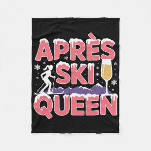 Apres Ski Königin Skifahren Snowboarden Skifahrer  Fleecedecke