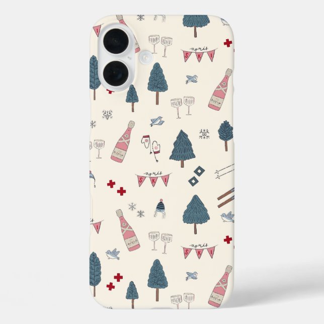 Apres Ski Lover Winter Champagne Pink Geschenk Case-Mate iPhone Hülle (Rückseite)