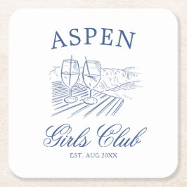 Après Ski mit der Braut zum Bach Weekend Rechteckiger Pappuntersetzer