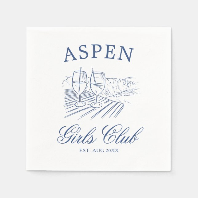 Après Ski mit der Braut zum Bach Weekend Serviette (Vorderseite)