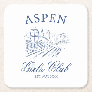 Après Ski mit der zukünftigen Braut Bach Wochenend Rechteckiger Pappuntersetzer