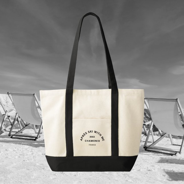 Après Ski mit mir Winter Black Ski Wappen Tragetasche (Von Creator hochgeladen)