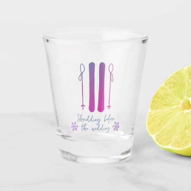 Apres Ski Neon Winter Bachelorette Schnapsglas (Vorderseite)