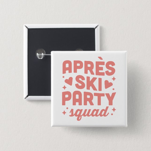 Après-Ski-Party Mädchen Gruppe rosa Ästhetik beste Button (Vorne & Hinten)