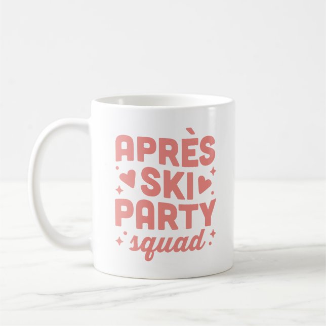 Après-Ski-Party-Mädchen-Trupp rosa Ästhetik Kaffeetasse (Links)