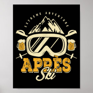 Apres Ski Party Outfit, Bier & Amp; Getränke nach Poster