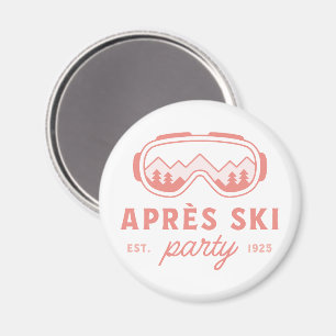 Après-Ski-Party-Ski-Mädchen-Brille rosa Ästhetik Magnet