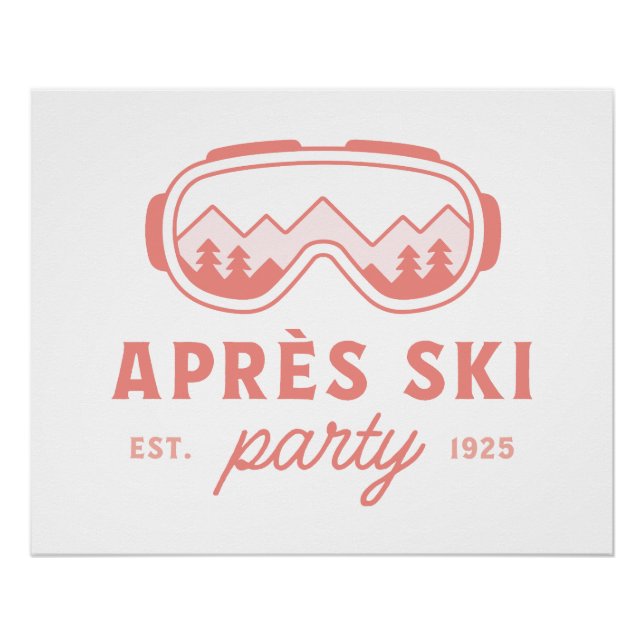 Apres ski party skiing girls night pink aesthetic poster (Vorderseite)