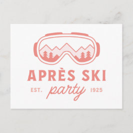 Apres ski party skiing girls night pink aesthetic postkarte