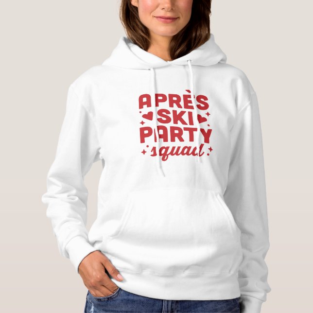 Apres ski party squad holiday red aesthetic hoodie (Vorderseite)