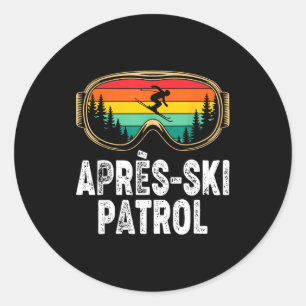 Apres-Ski-Patrouille Skibrille Snowboard Skifahrer Runder Aufkleber