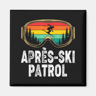 Après-Ski-Patrouillen-Skibrille Snowboardfahrer Magnet