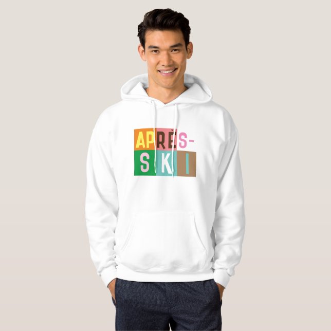 Après-ski Retro Skiers - Farbblock Hoodie (Vorne ganz)