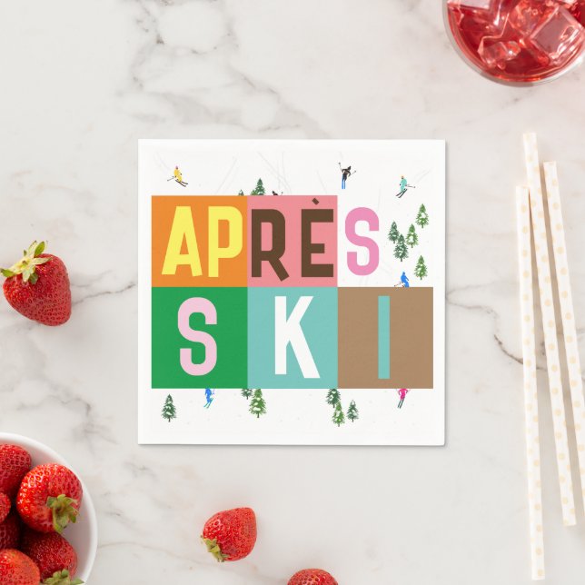 Après-ski Retro Skiers - Farbblock Serviette (Beispiel)