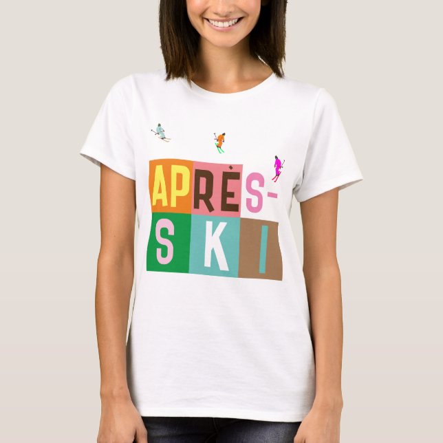 Après-ski Retro Skiers - Farbblock T-Shirt (Vorderseite)