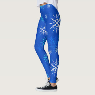 Après-Ski, Schneeflocke-Entwurfs-Leggings blau Leggings