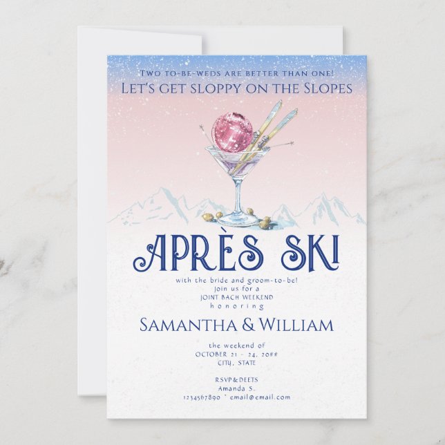 Après Ski Ski Sloppy Slopes Joint Bach Weekend Einladung (Vorderseite)
