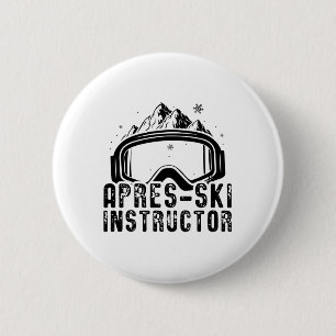 Apres-Ski   Skifahrer Skiberge Geschenk Button