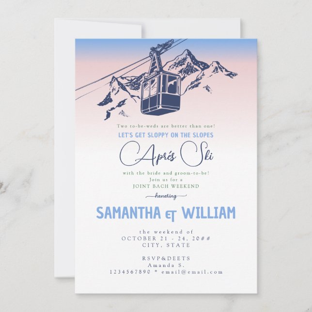 Après Ski Sloppy Slopes Winter Joint Bach Weekend Einladung (Vorderseite)