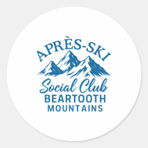 Après-Ski-Social-Club Beartooth Mountains Runder Aufkleber