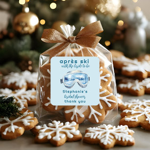 Après-Ski Sportliche Winter-Wasserfarben-Brautpart Quadratischer Aufkleber