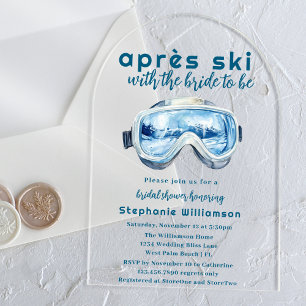 Après-Ski Sportlicher Winter Wasserfarbe Brautpart Acryleinladungen
