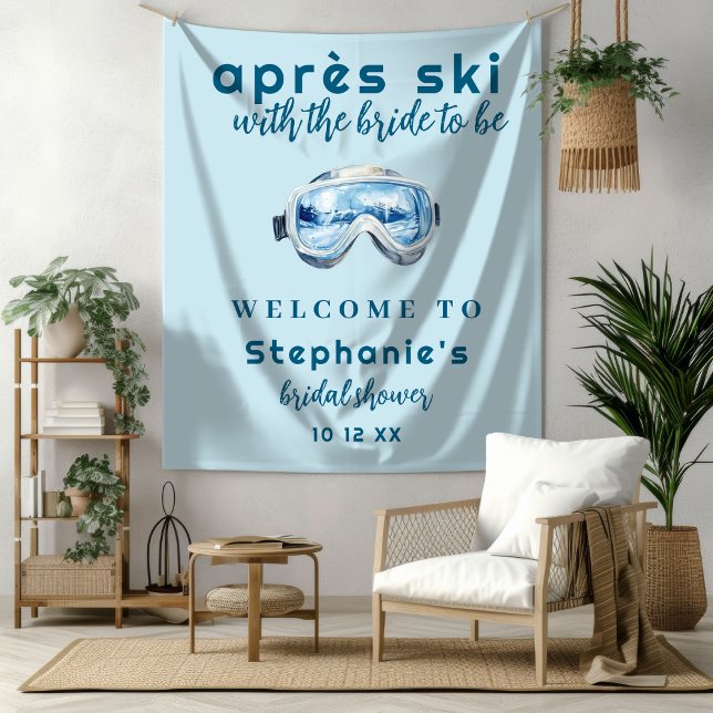 Apres Ski Sporty Winter Bridal Shower Backdrop Wandteppich (Von Creator hochgeladen)