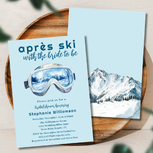 Apres Ski Sporty Winter Watercolor Brautparty Einladung