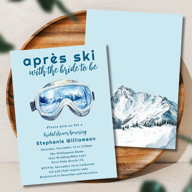 Apres Ski Sporty Winter Watercolor Brautparty Einladung (Von Creator hochgeladen)