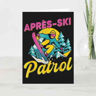 Après-Ski-Streife Funny Retro Snowboard und Ski Pa Karte