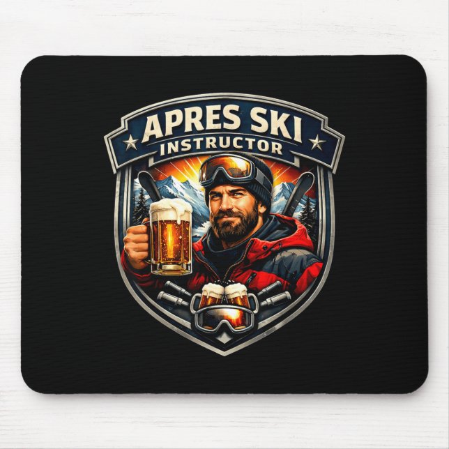 Apres Ski Trainer lustiger Skilehrer MännerApre Mousepad (Vorne)