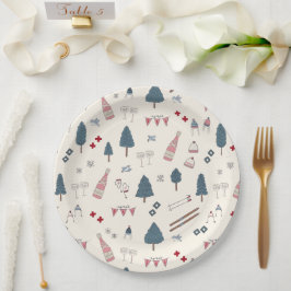 Apres Ski Weekend Party Rosa Champagner Pappteller