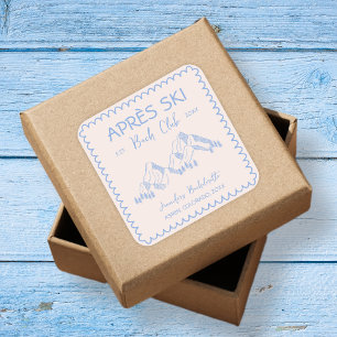 Apres Ski Winter Bach Club Junggesellinnenabschied Quadratischer Aufkleber