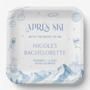 Après-Ski-Winter-Junggesellinnenabschied Pappteller