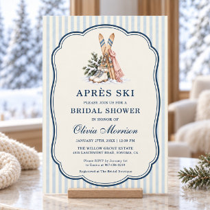 Apres Ski Winter Skifahren Brautparty Einladung
