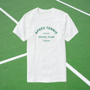 Après Tennis Social Club Benutzerdefinierter grüne T-Shirt