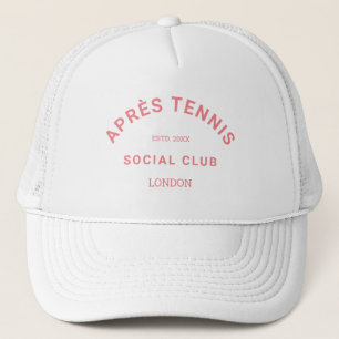 Après Tennis Social Club Custom Pink Crest Truckerkappe